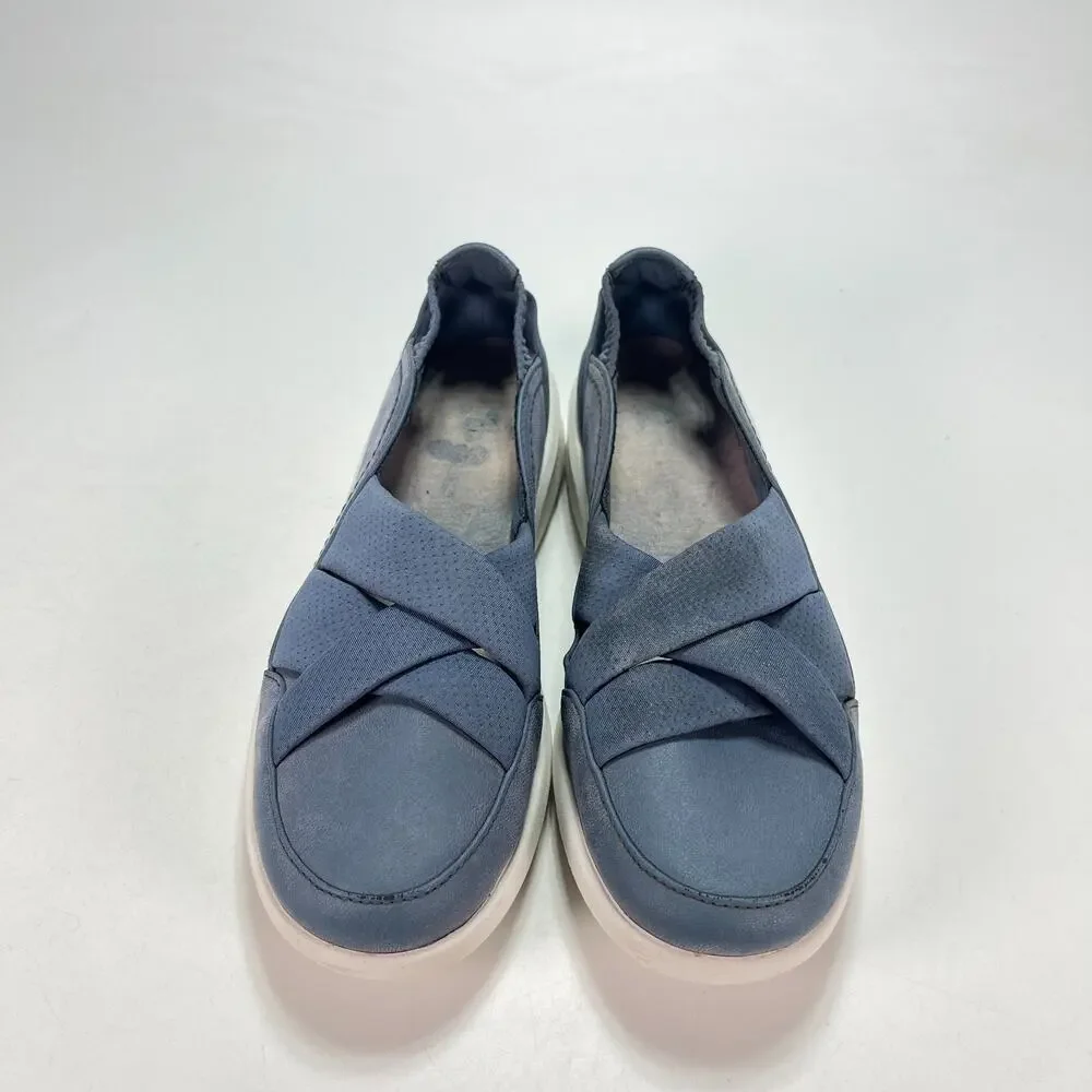 Clarks Sillian 2.0 Star Blue Cross Band Slip On Loafer Shoes Women's Size 6.5M